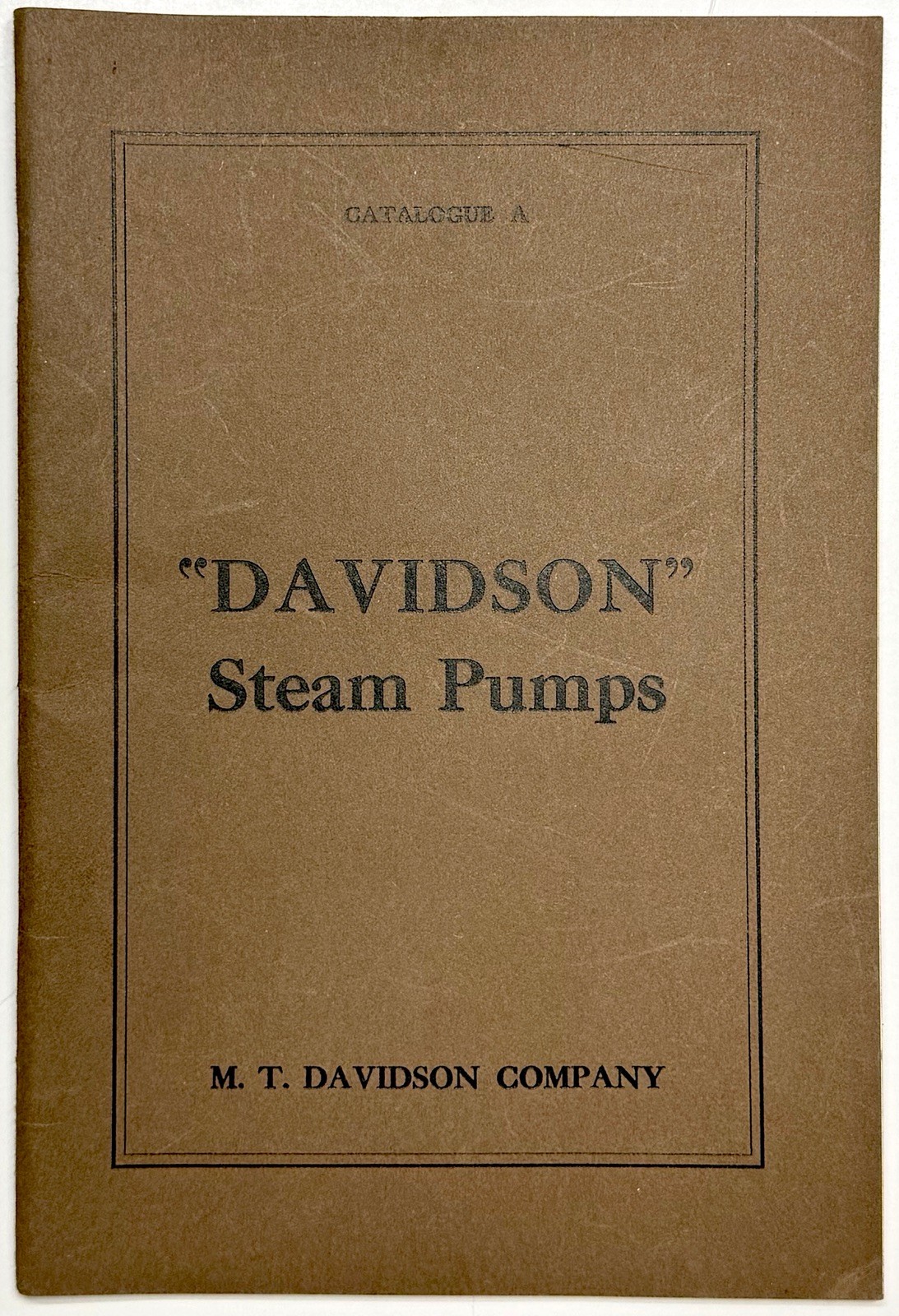 1922 DAVIDSON STEAM PUMPS CATALOGUE A BROOKLYN NY ILLUSTRATED INDUSTRIAL CATALOG