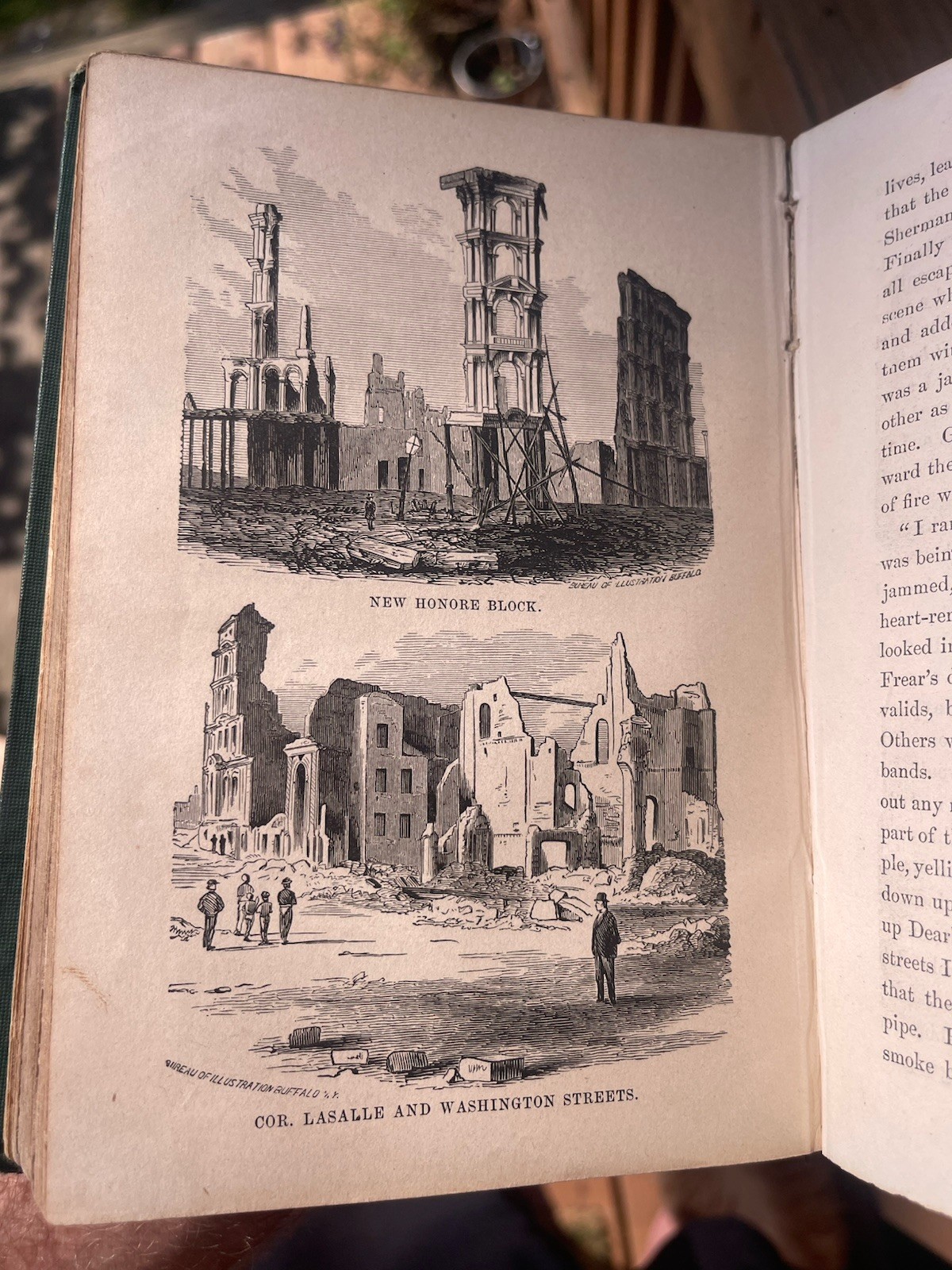 1872 Great Conflagration of Chicago by Colbert & Chamberlain Antique Illustrated