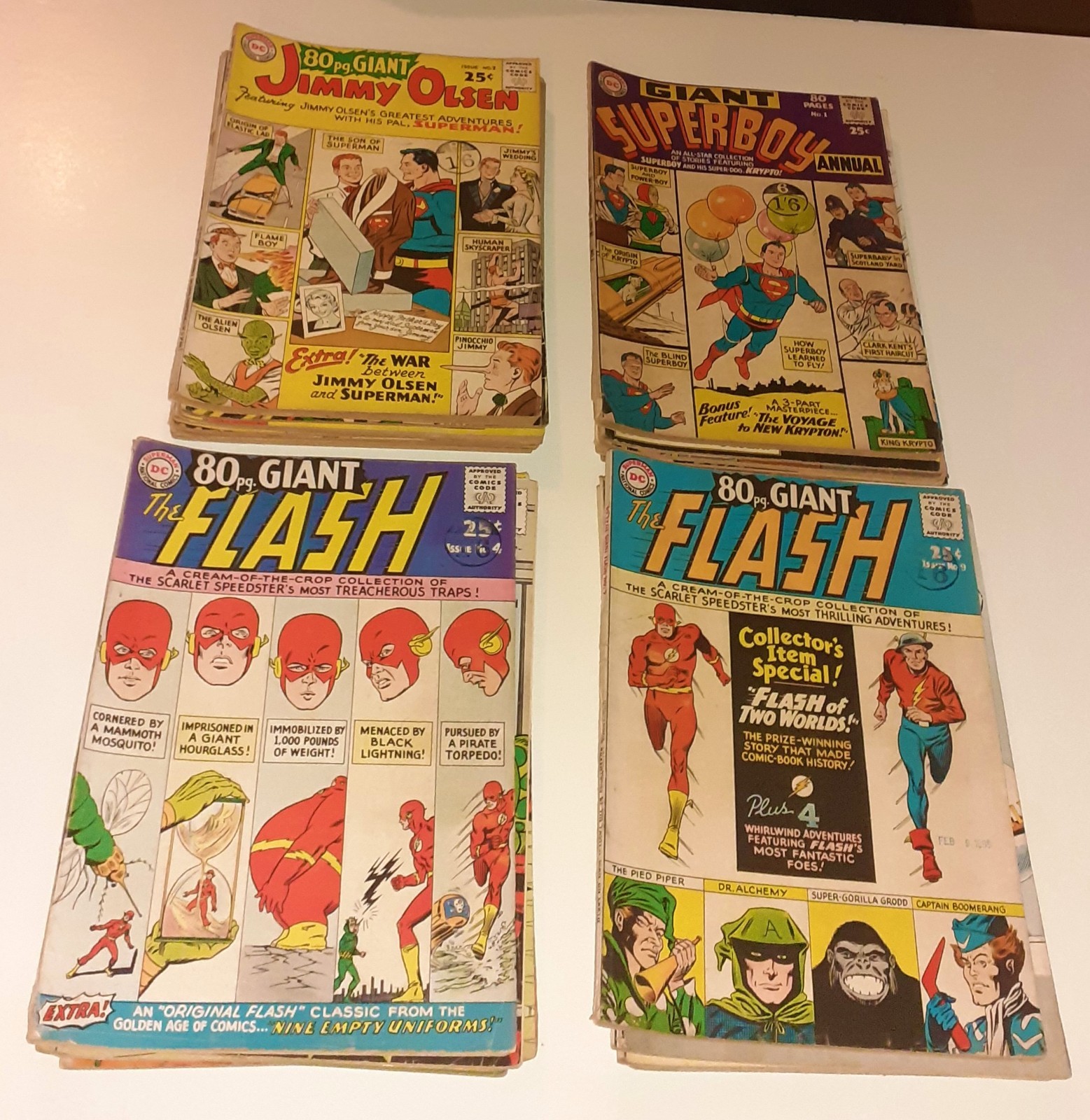 Huge DC COMICS EARLY SILVER-AGE lot USA 1961-65 Batman Superman Flash 80pg GIANT
