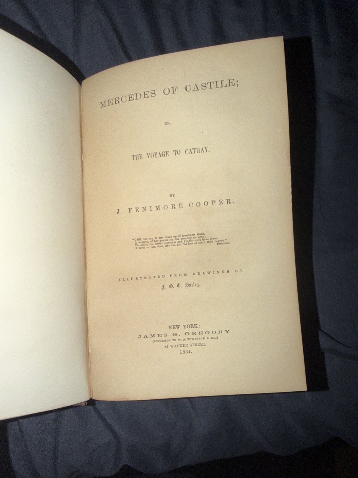 Mercedes of Castile by J. Fenimore Cooper 1864 Vintage