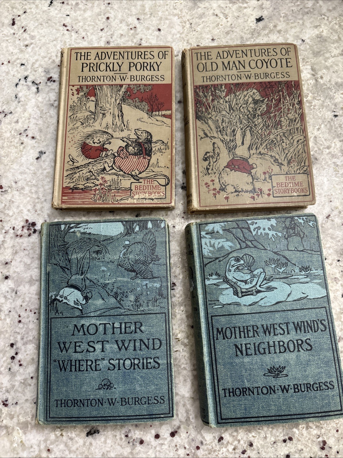 4 Vintage The Bedtime Story Books Thornton W. Burgess (Hardcover 1918-1941)
