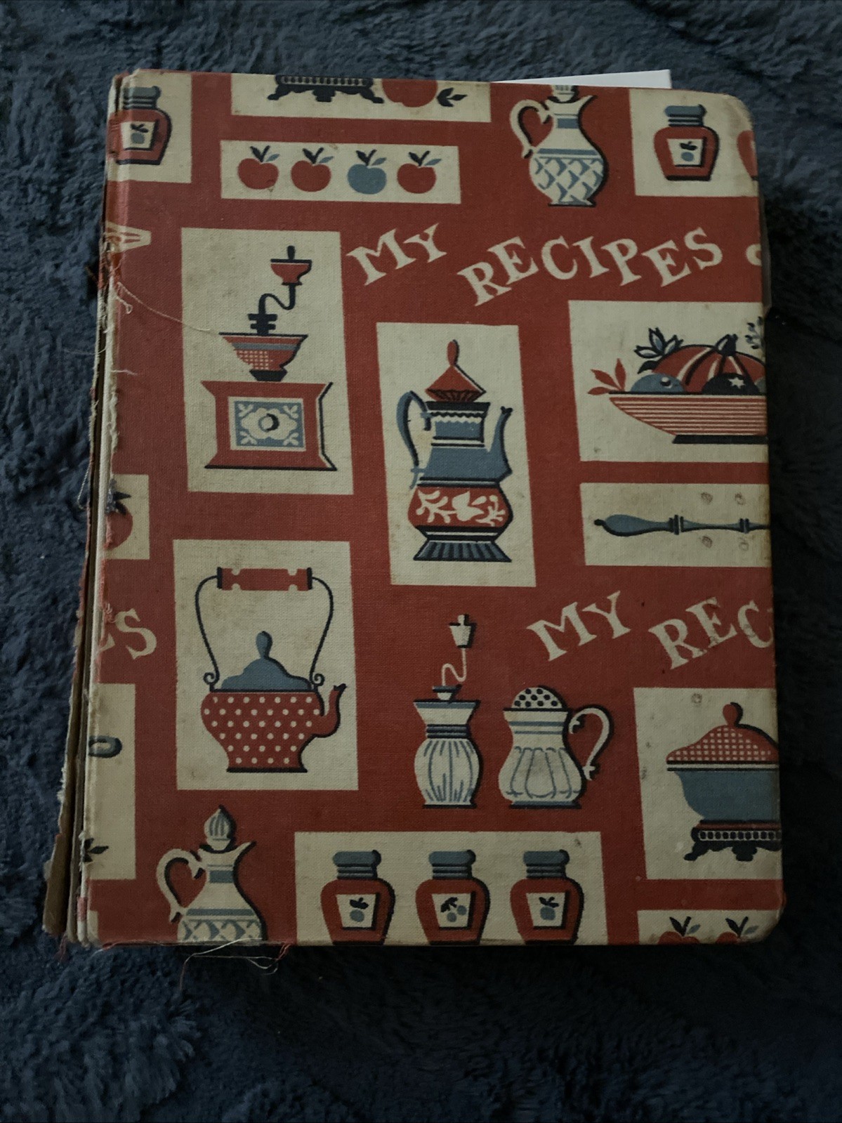 Vintage My Recipes 3-Ring Binder 1960s Handwritten Recipes Clippings