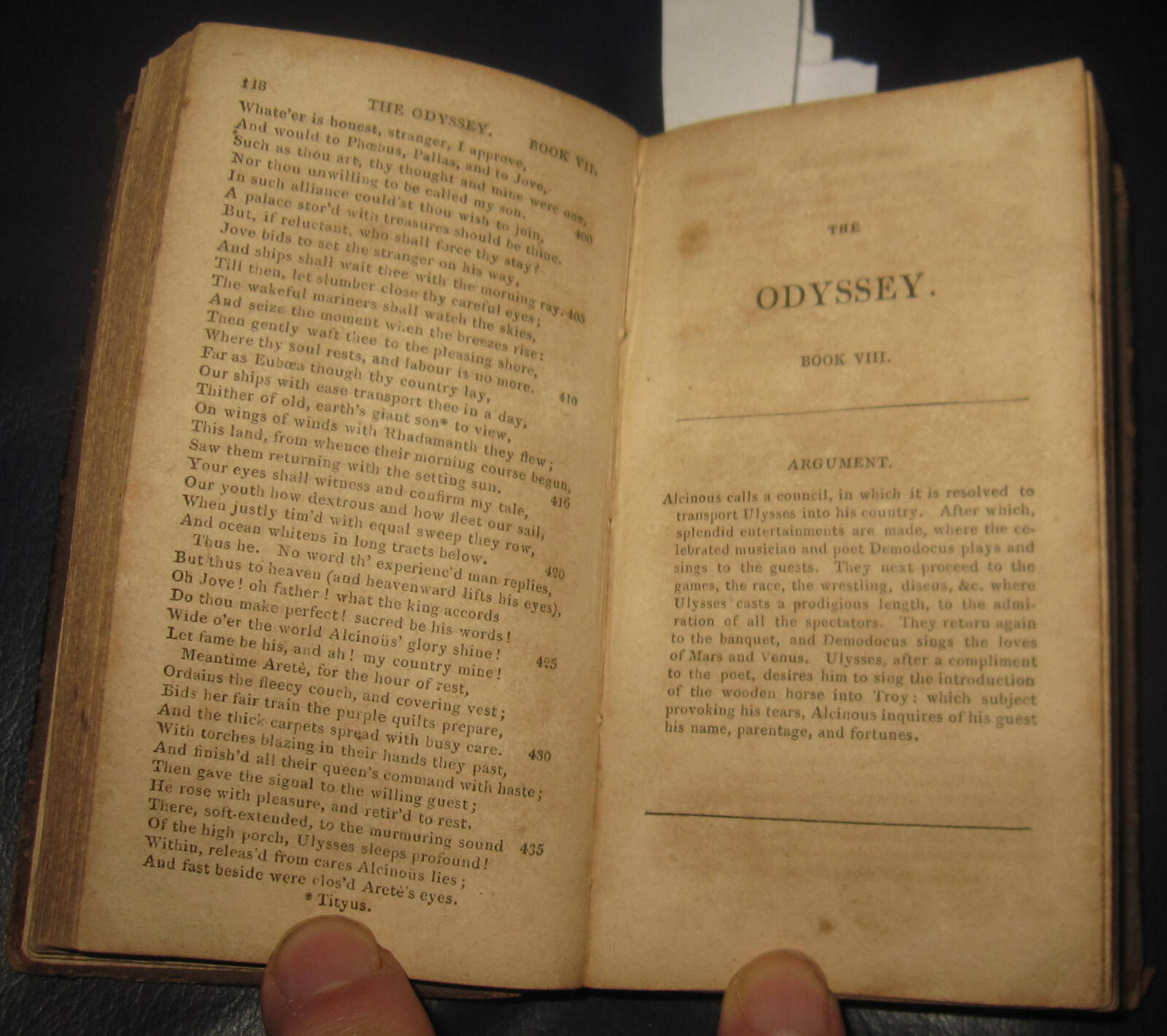1811 HOMER, POPE, The Odyssey of Homer, Battle of the Frogs and Mice. ODISSEA
