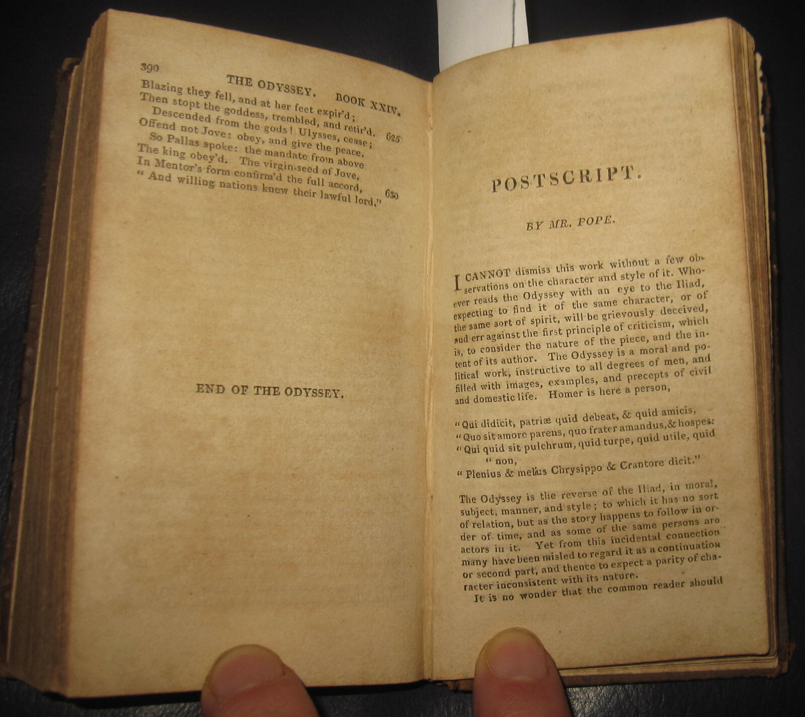 1811 HOMER, POPE, The Odyssey of Homer, Battle of the Frogs and Mice. ODISSEA
