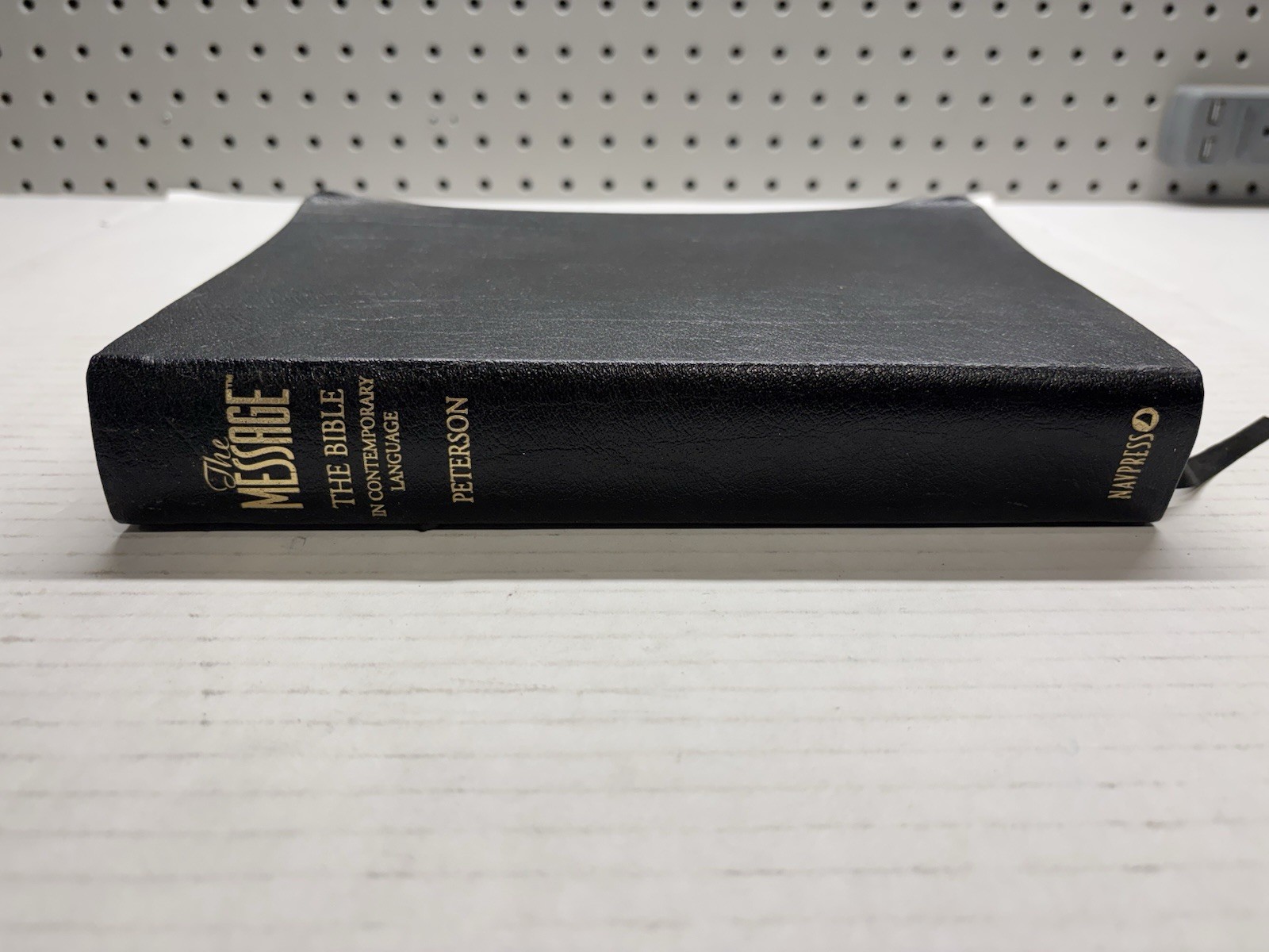The Message Bible (Larger Print) Black Genuine Leather – Peterson Excellent
