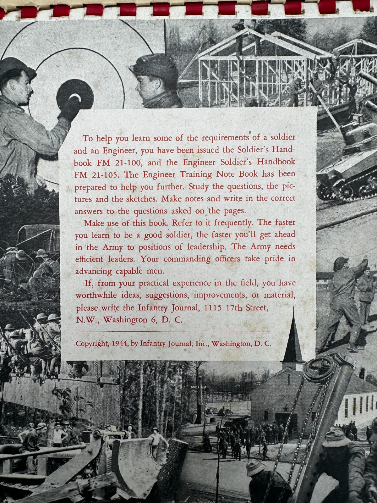 World War II Engineer Training Notebook 1944