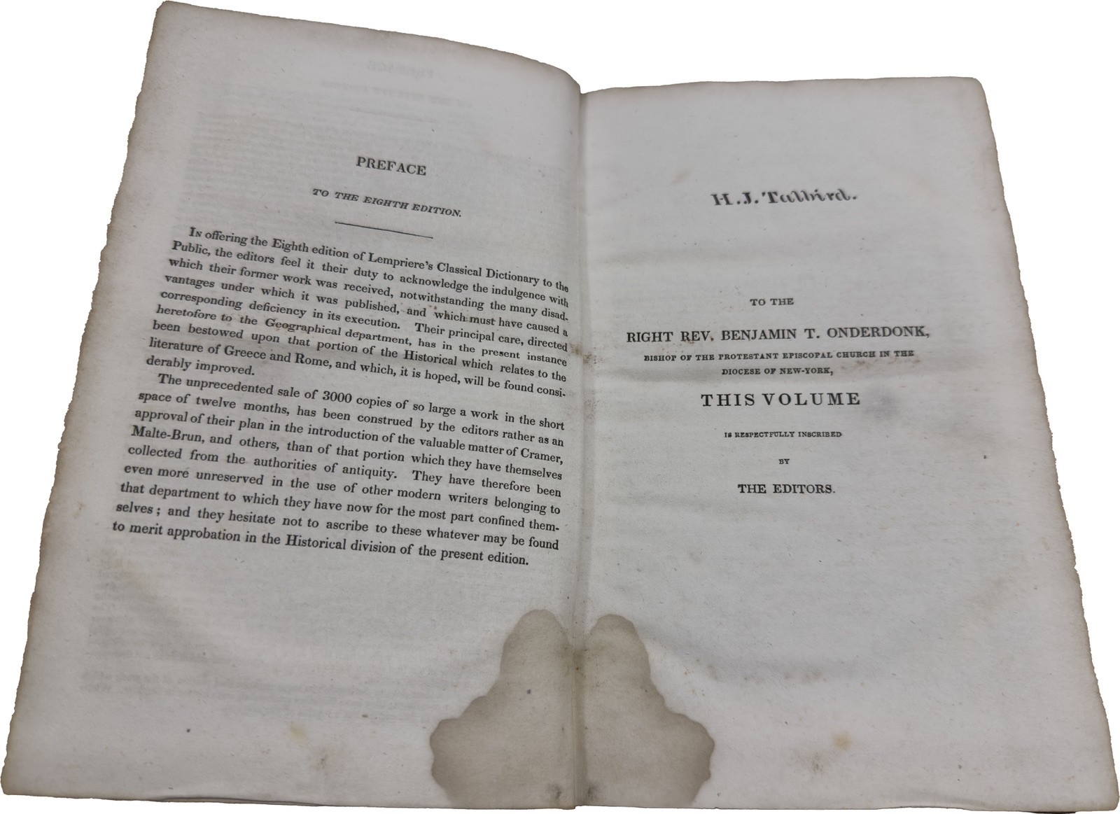 Lempriere’s Classical Dictionary 1833 Leather Antiquarian 8th Amer Ed