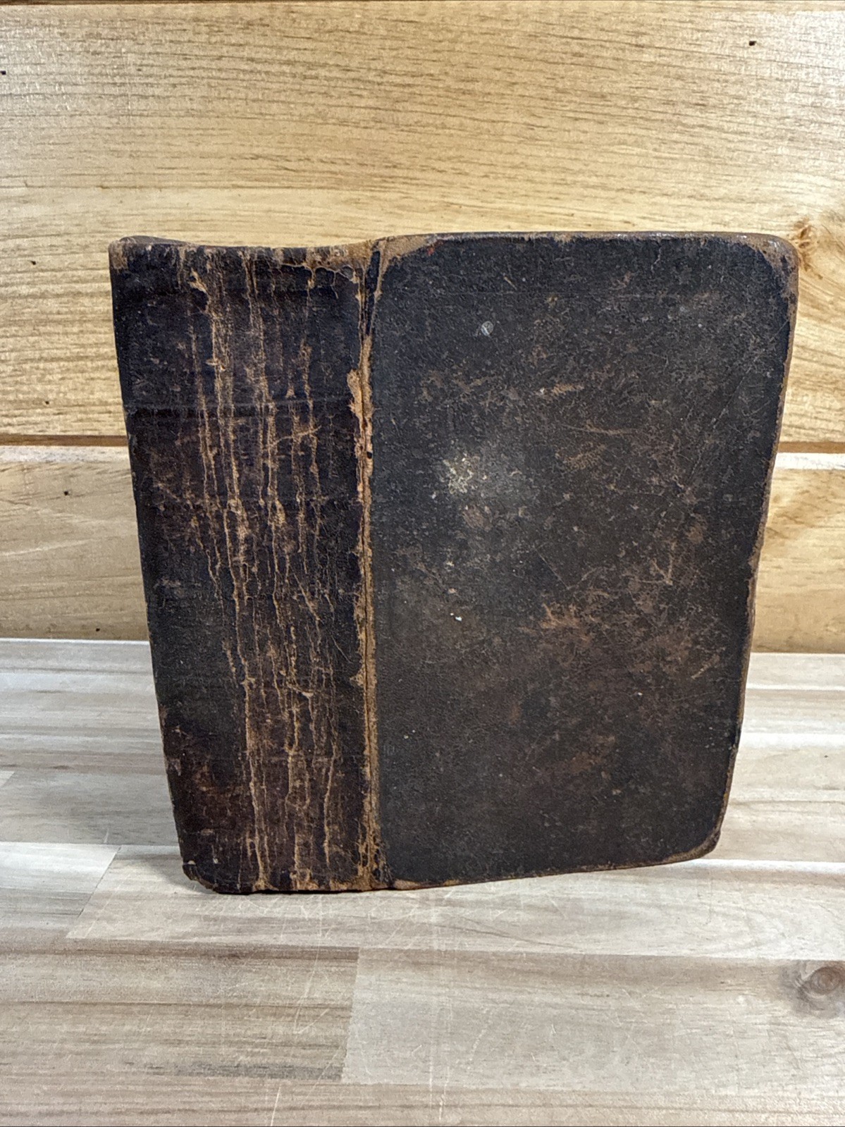 1820 HOLY BIBLE greenough LINCOLN AND EDMANDS leather BOSTON early AMERICAN old