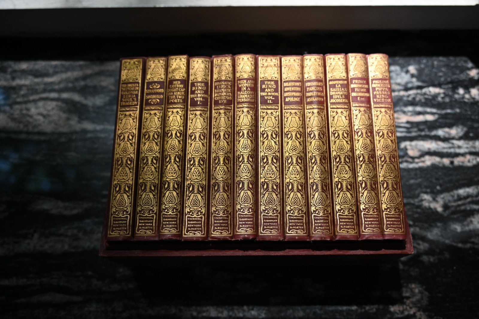 Robert Browning Complete Works 12 Vol Set TY Crowell 1898 Antique Slipcase