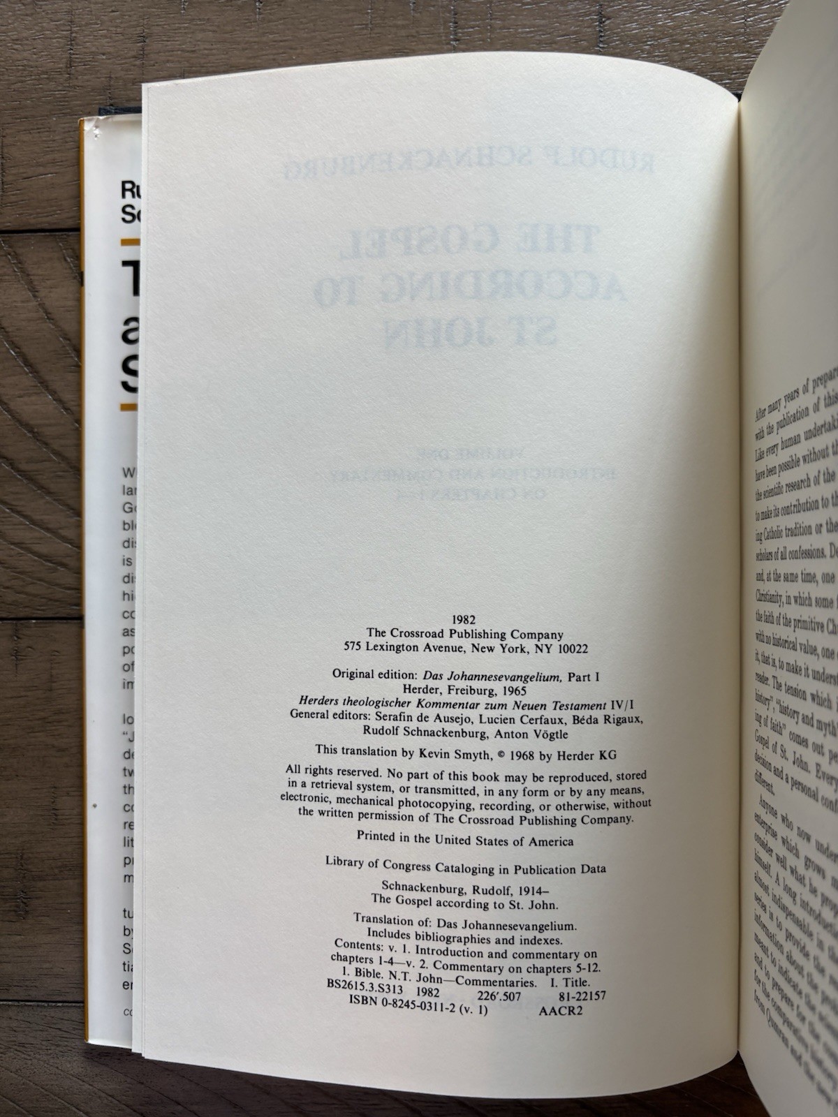 THE GOSPEL ACCORDING TO ST JOHN, Volumes 1-3 by Rudolf Schnackenburg- Acceptable