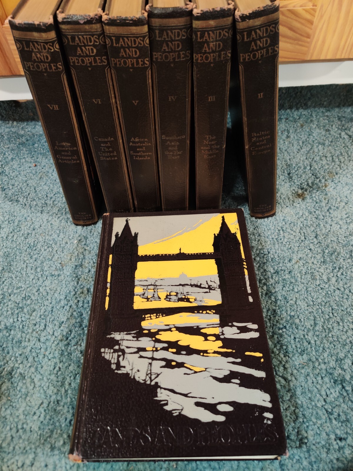 VINTAGE Lands and Peoples – Complete 7-Vol Book Set – 1951, The Grolier Society