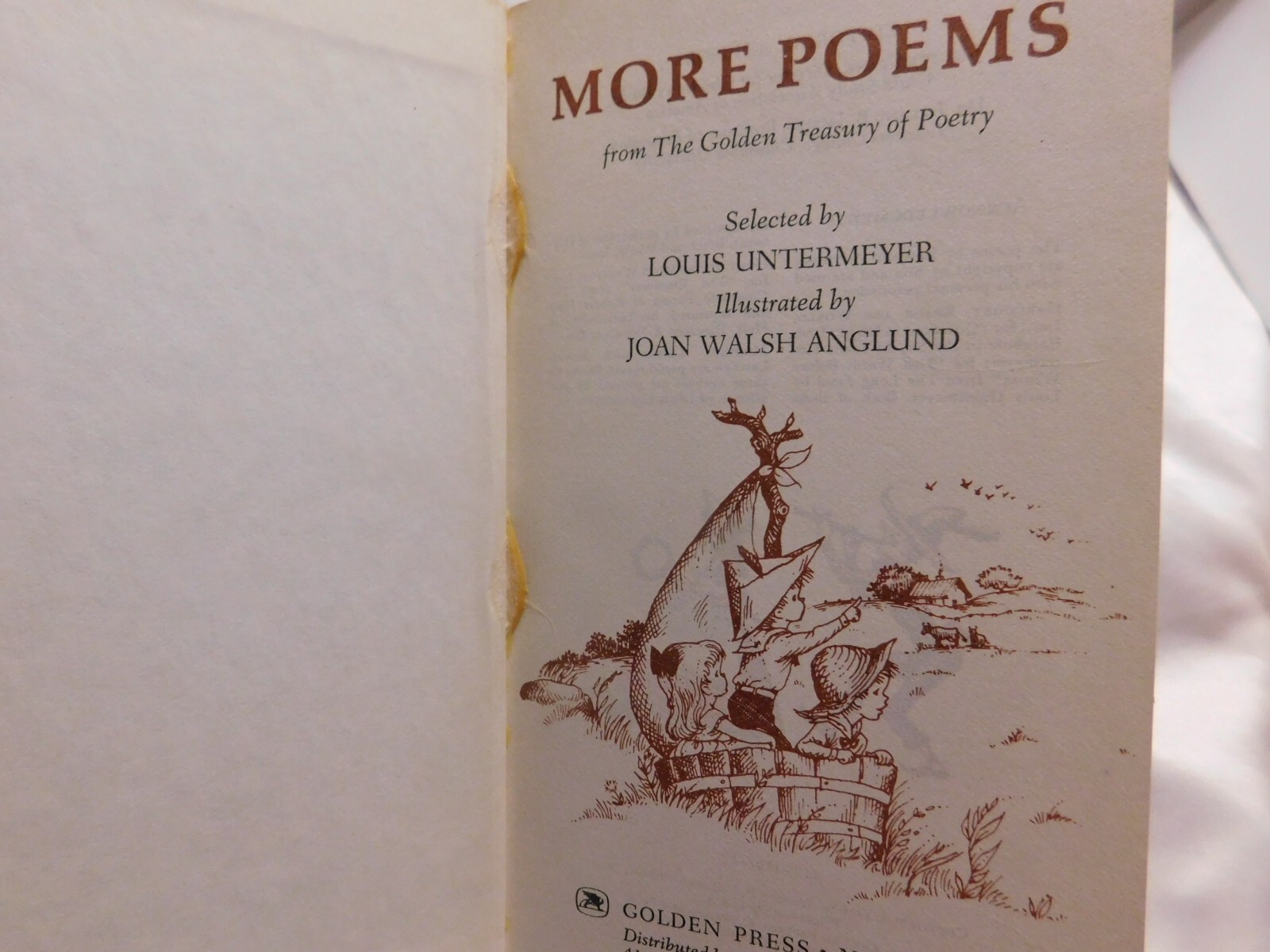 More Poems Selected By Louis Untermeyer Illus. by Joan Walsh Anglund 1959 HC