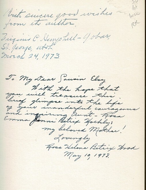 RANGE ONE EAST by Hemphill-Gobar, Virginia C. 1972 inscribed 1st, dj. California