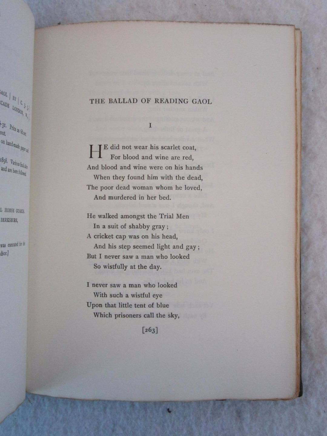 THE POETICAL WORKS OF OSCAR WILDE 1908 Thomas B. Mosher, Maine 1/750 Copies