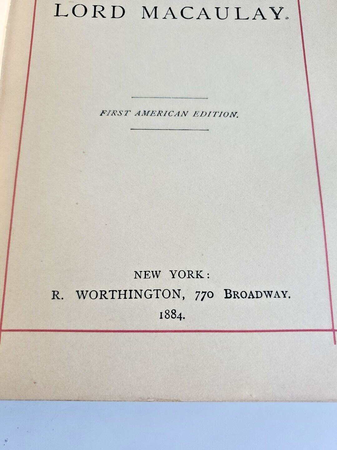 Lord Macaulay First American Edition The Poetical Works Embossed Cover Rare HTF