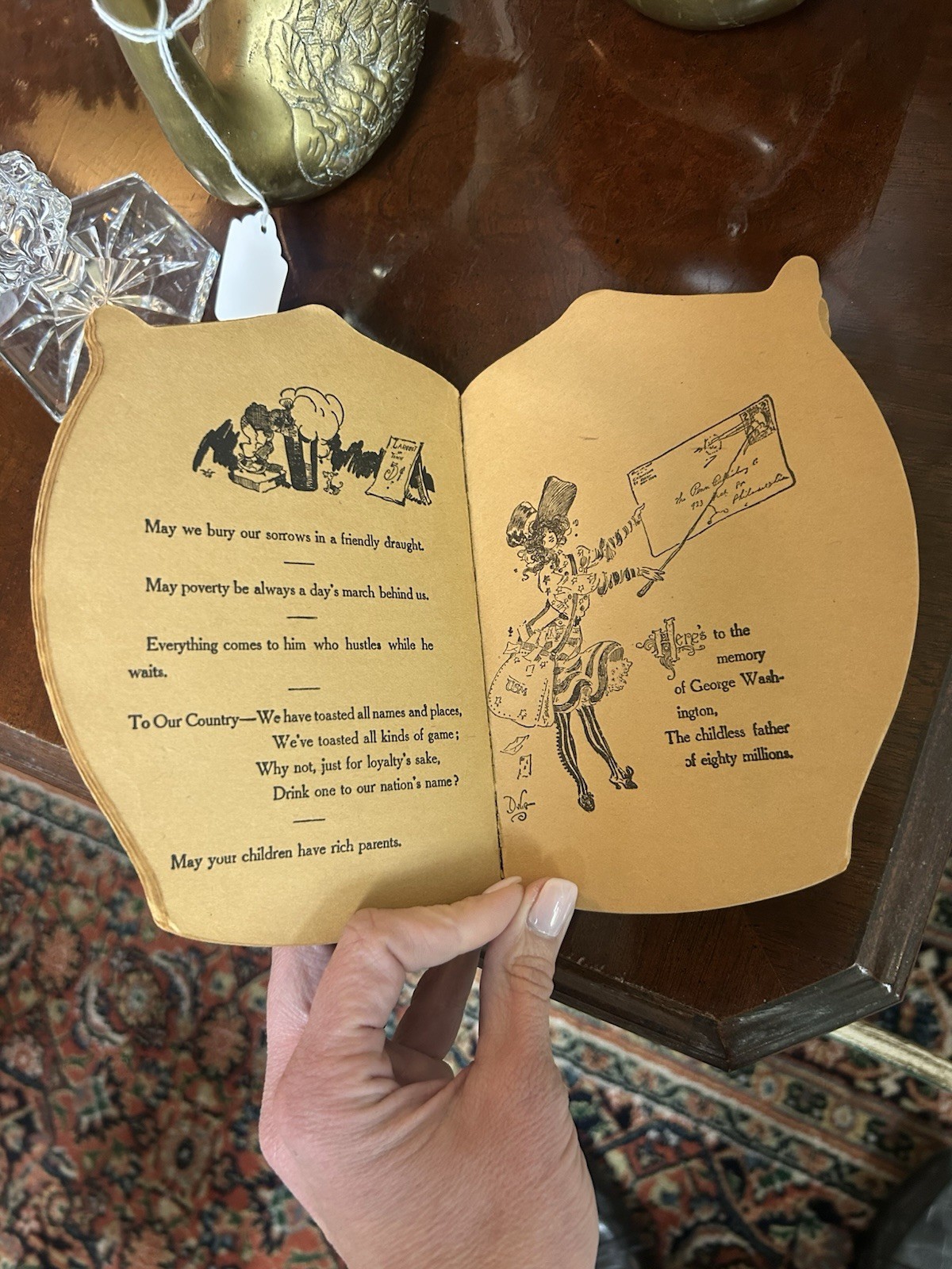Antique Leather Bound Toasts book by W.M. Rhoads, 1905
