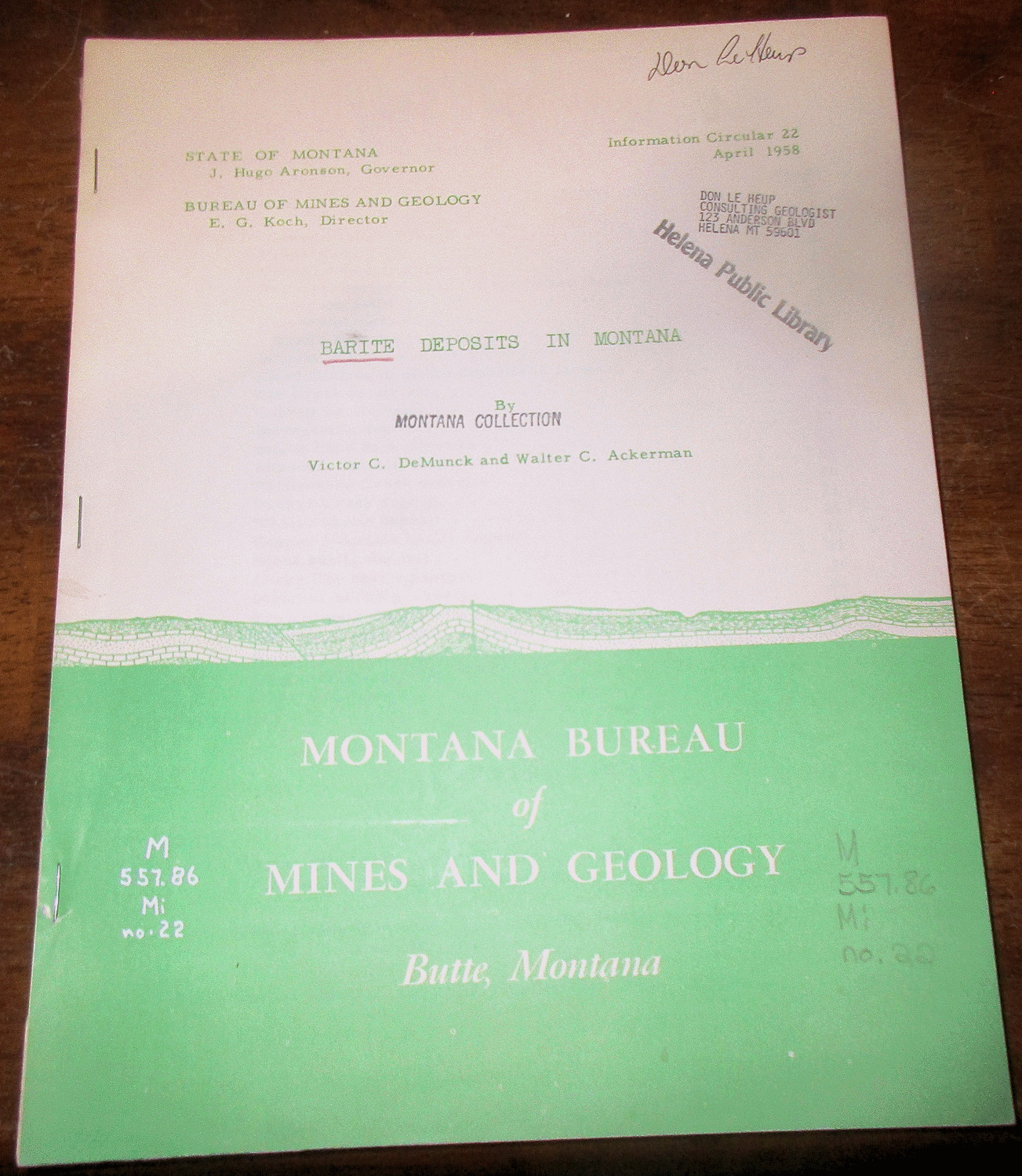 GEOLOGY MINERALOGY MINES MINERALS BARITE DEPOSITS OF MONTANA MTBM VOLUME