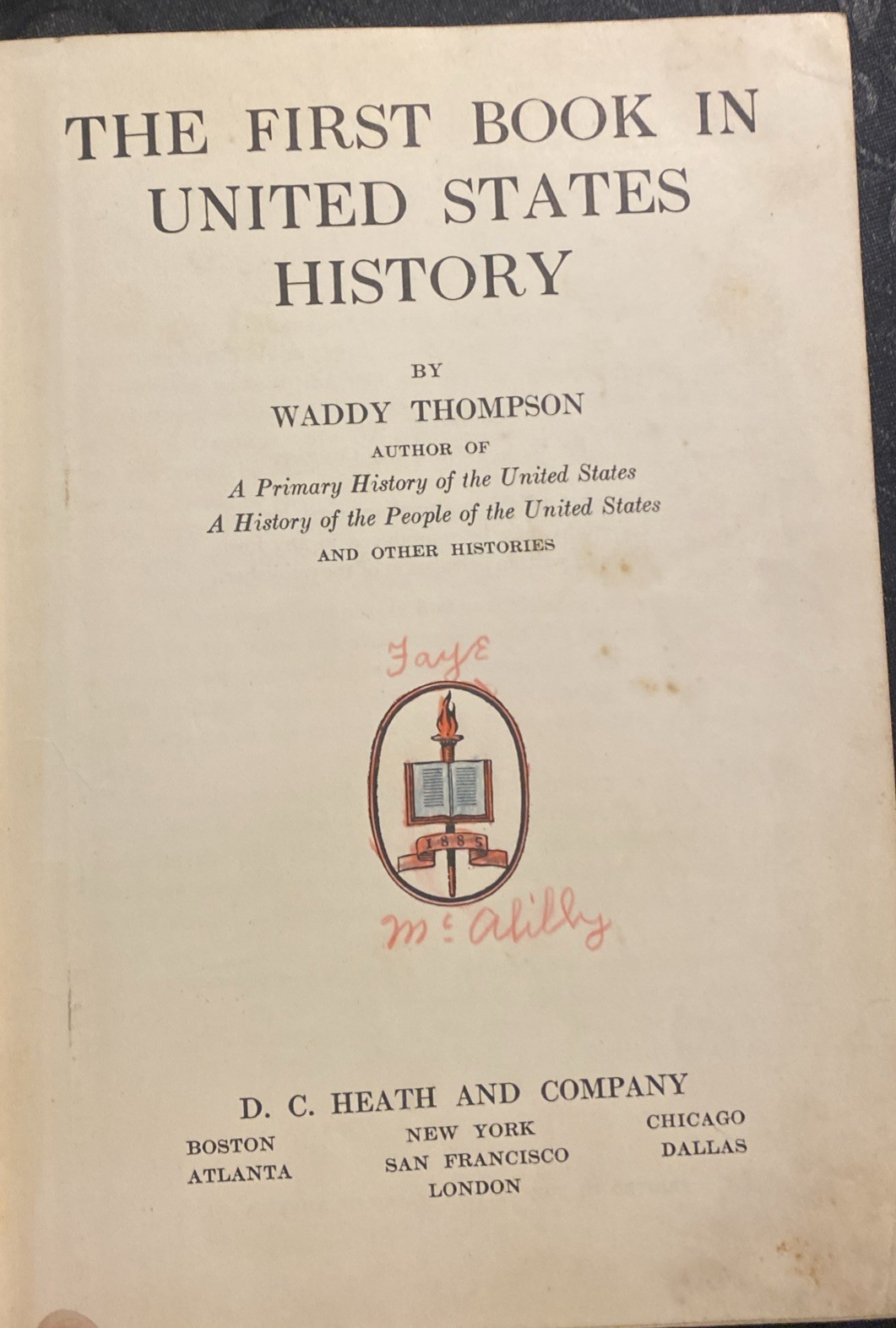 First Book in United States History by Waddy Thompson – D.C. Heath & Co. – 227