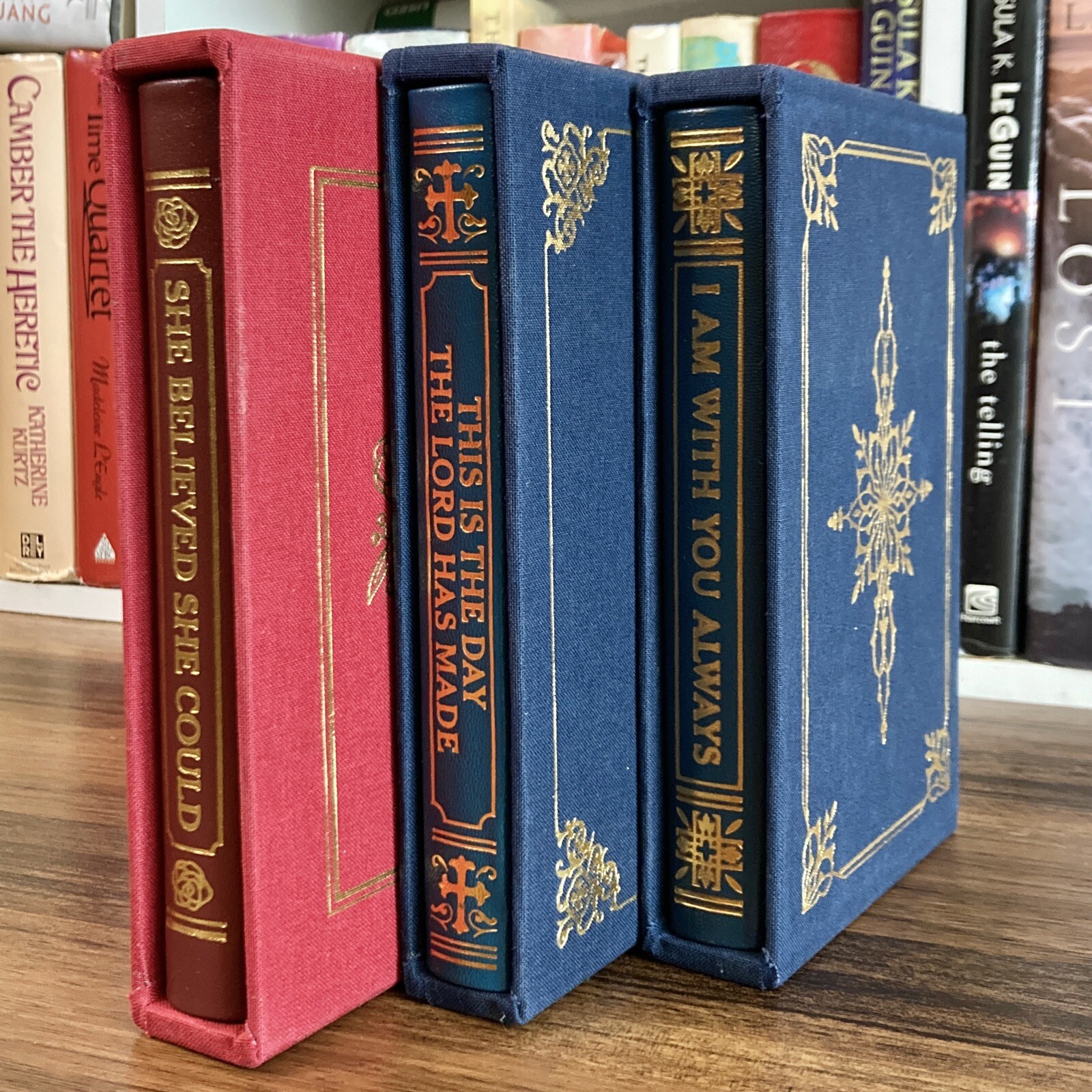 Set of 3 leatherbound Christian Daily Devotional books (Easton Press, 2015-2021)