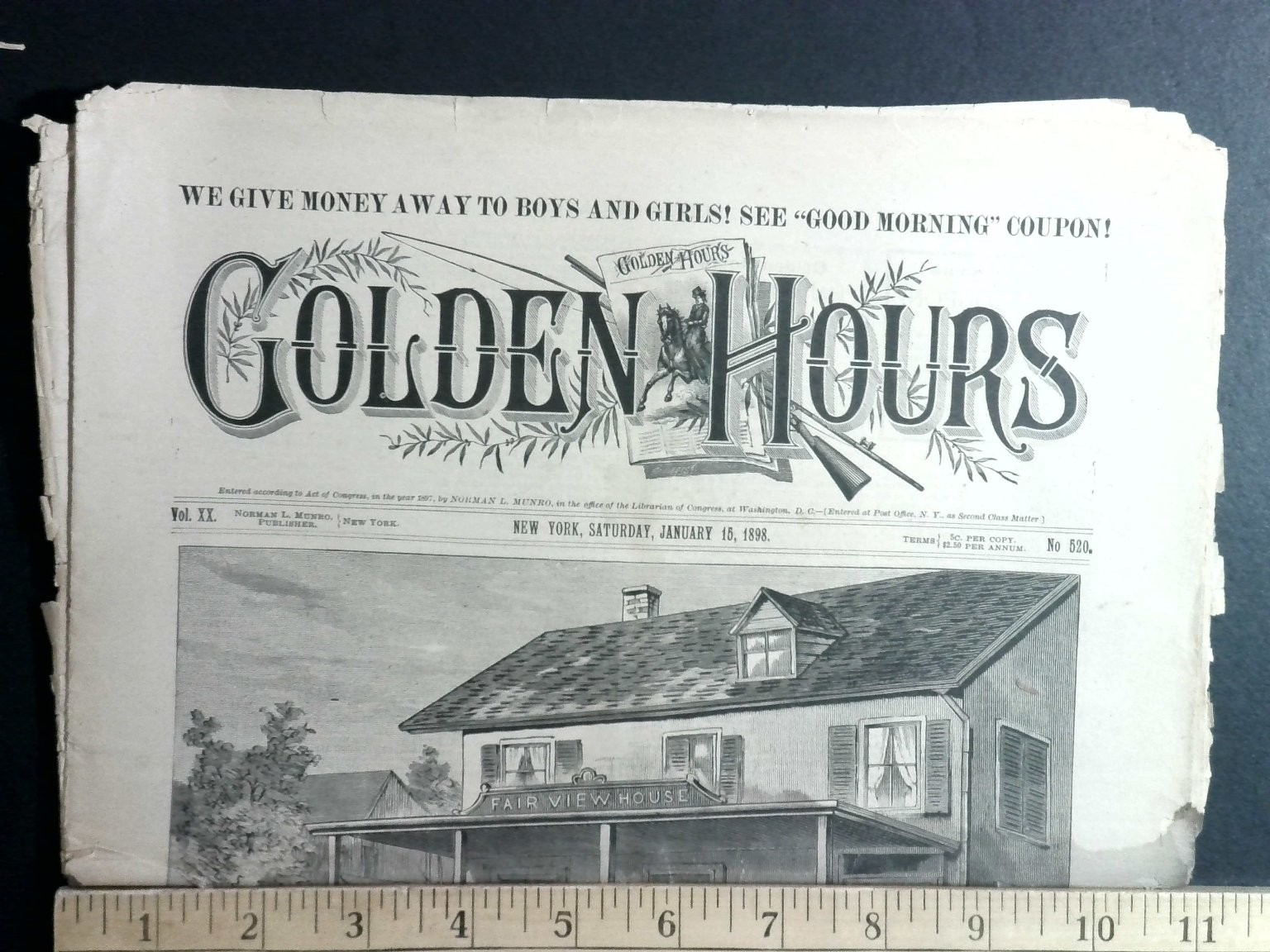 Golden Hours Vol XX Norman L. Munro 1898 Rare Adventure Comics