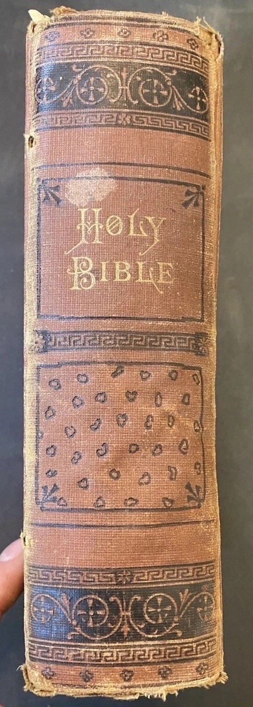 1890 Holy Bible American Bible Society Minion Ref 12mo Antique ABS