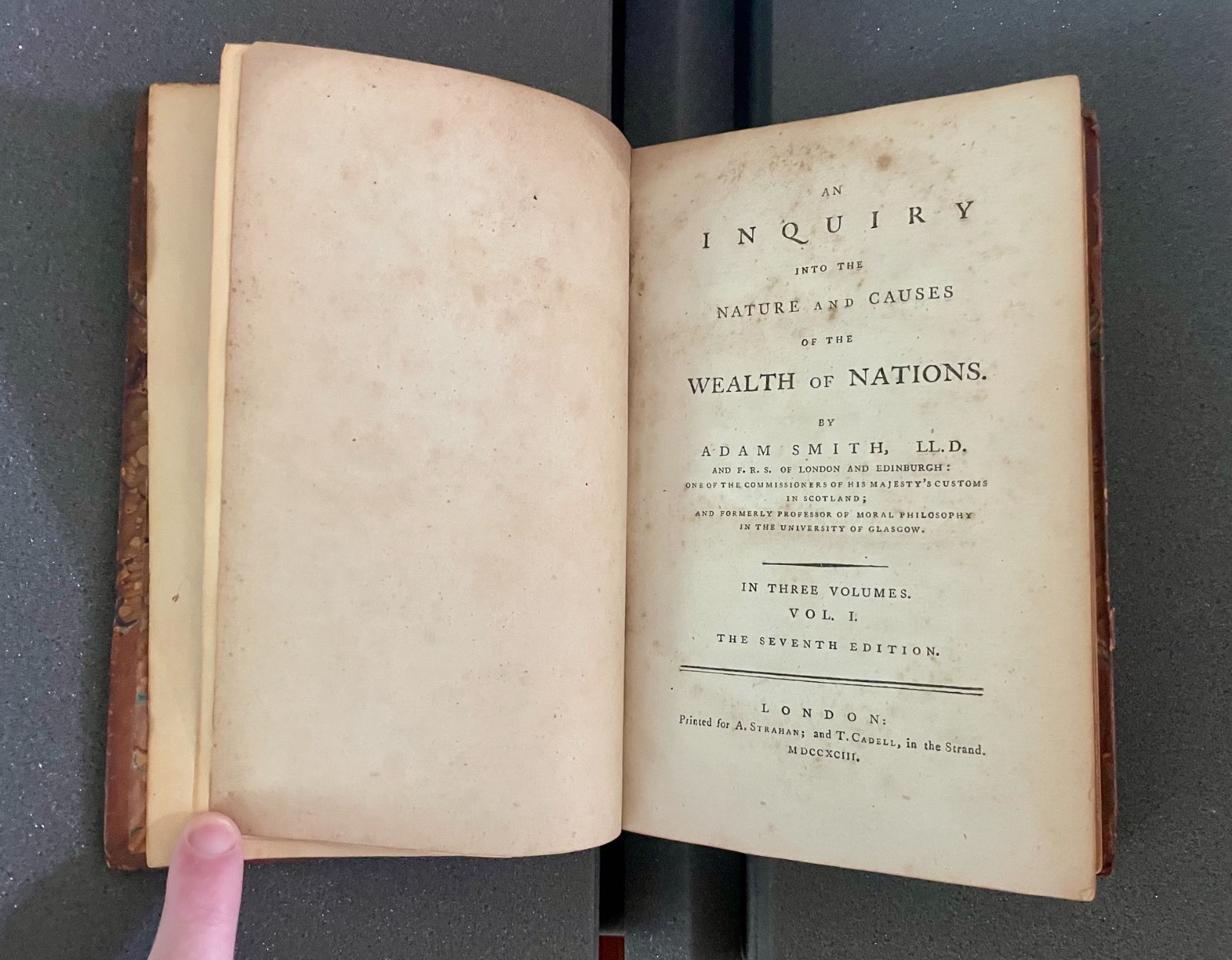 Wealth of Nations – 7th Edition – 1793 – Adam Smith / NEAR FINE Condition