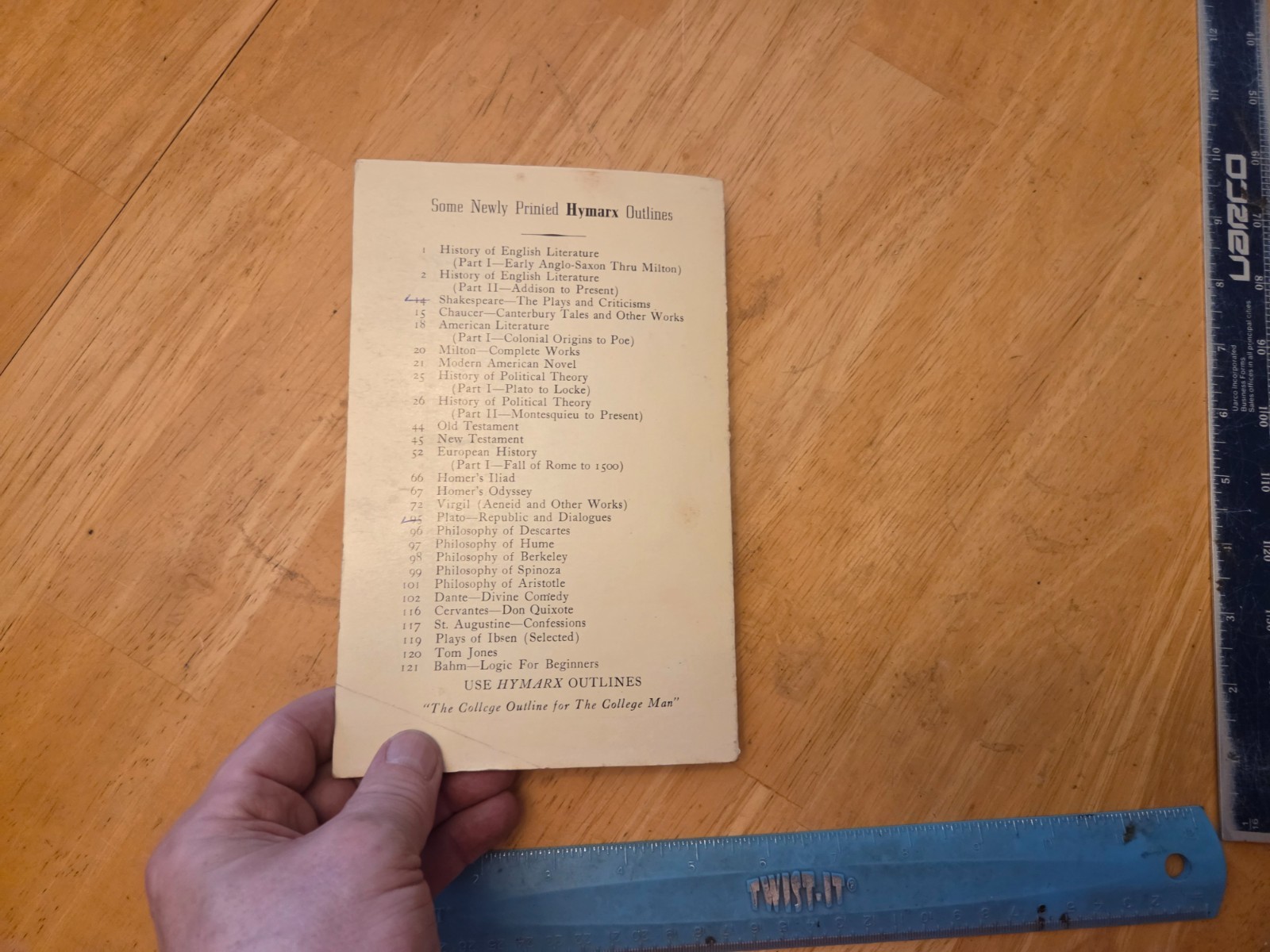 Shakespeare – Hymarx Outline Series – 1960 Student Outline Co. Trade Paperback
