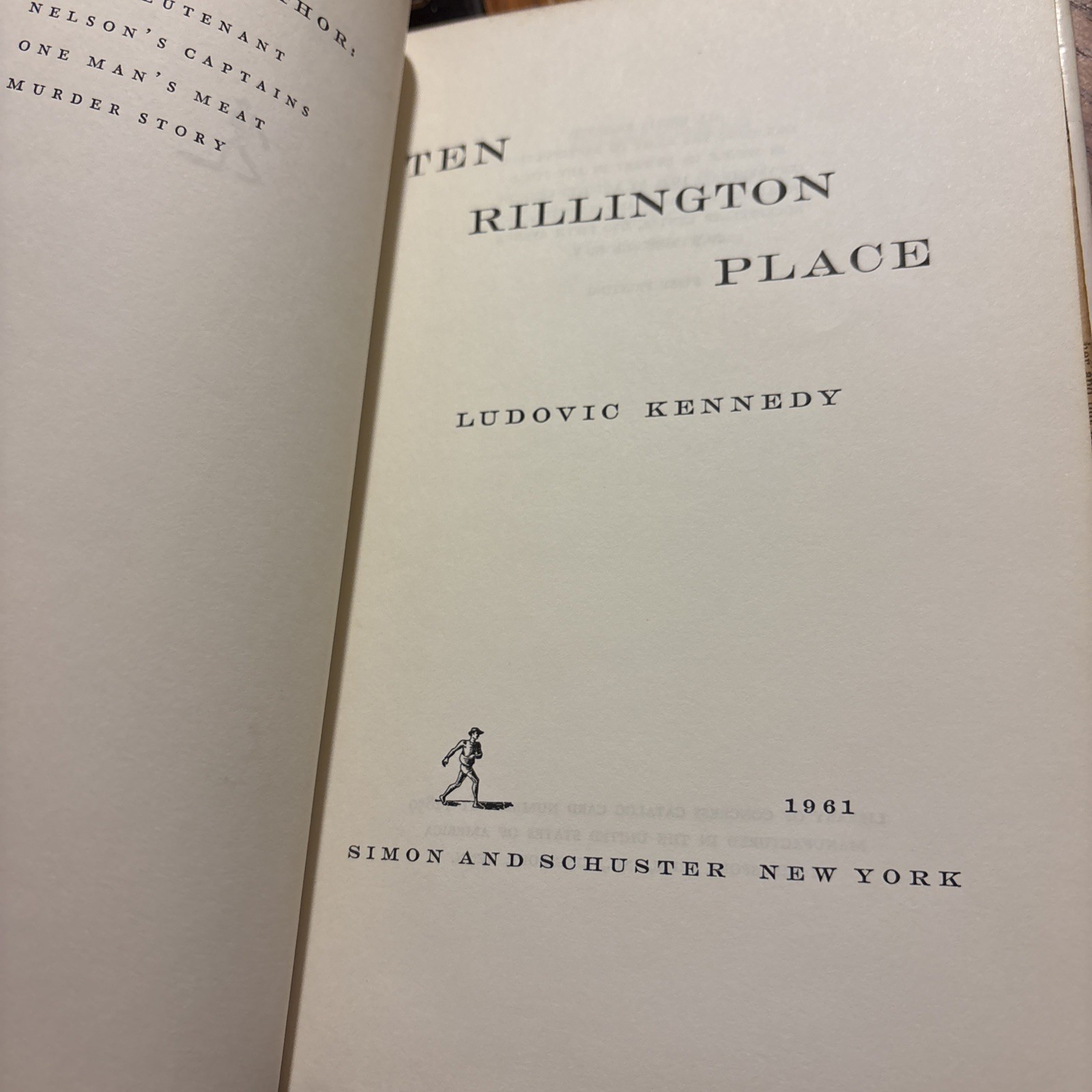 Ludovic Kennedy / THE RILLINGTON PLACE 1st Printing – Owned By Broadway Actress!