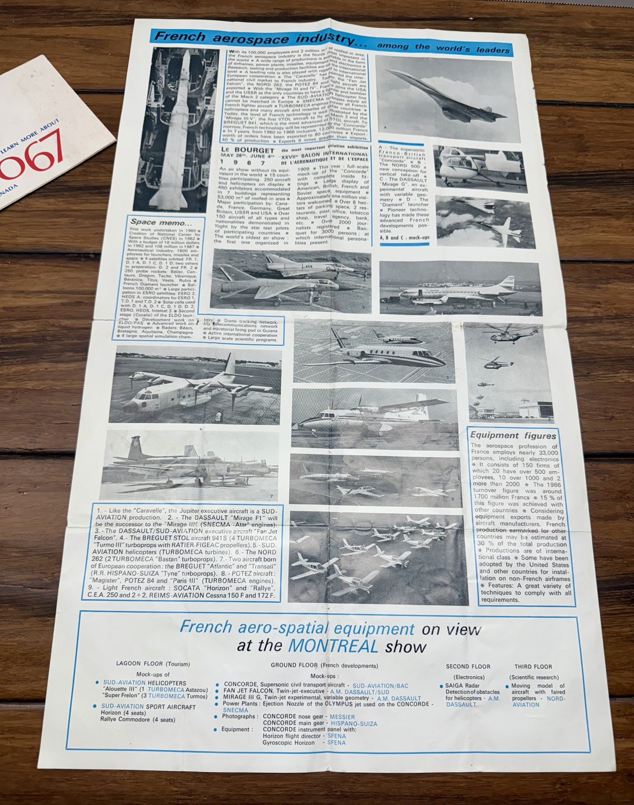 Vintage Expo 67 Montreal French Aerospace Poster Feat. Concorde Jet World’s Fair