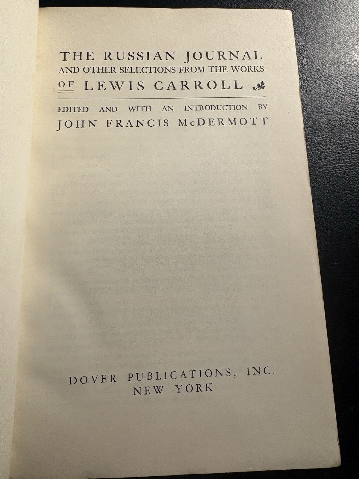 Lewis Carroll The Russian Journal Dover PB Essays & Writings Vintage