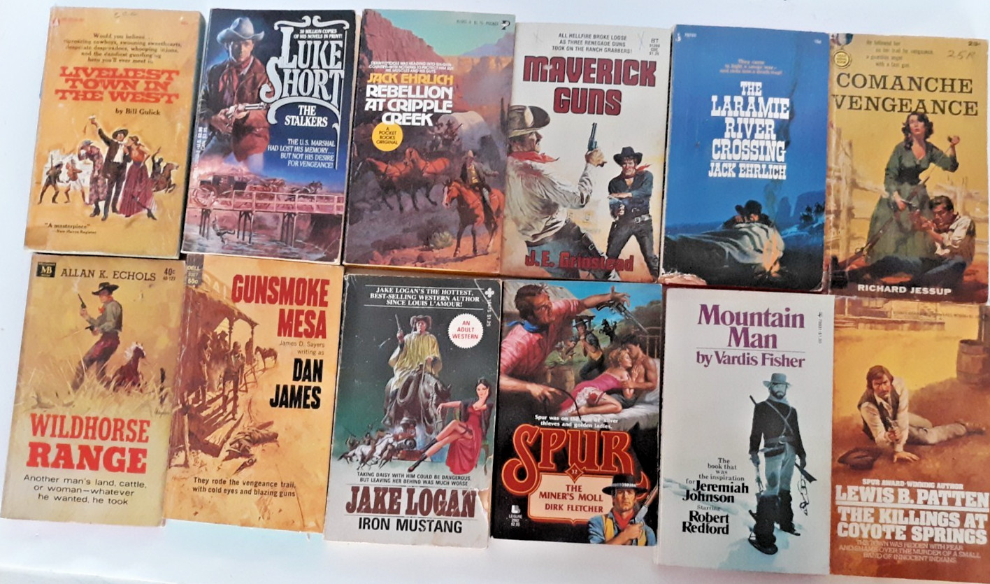 lot 31 western paperbacks various authors UNREAD-VG condition…free shipping