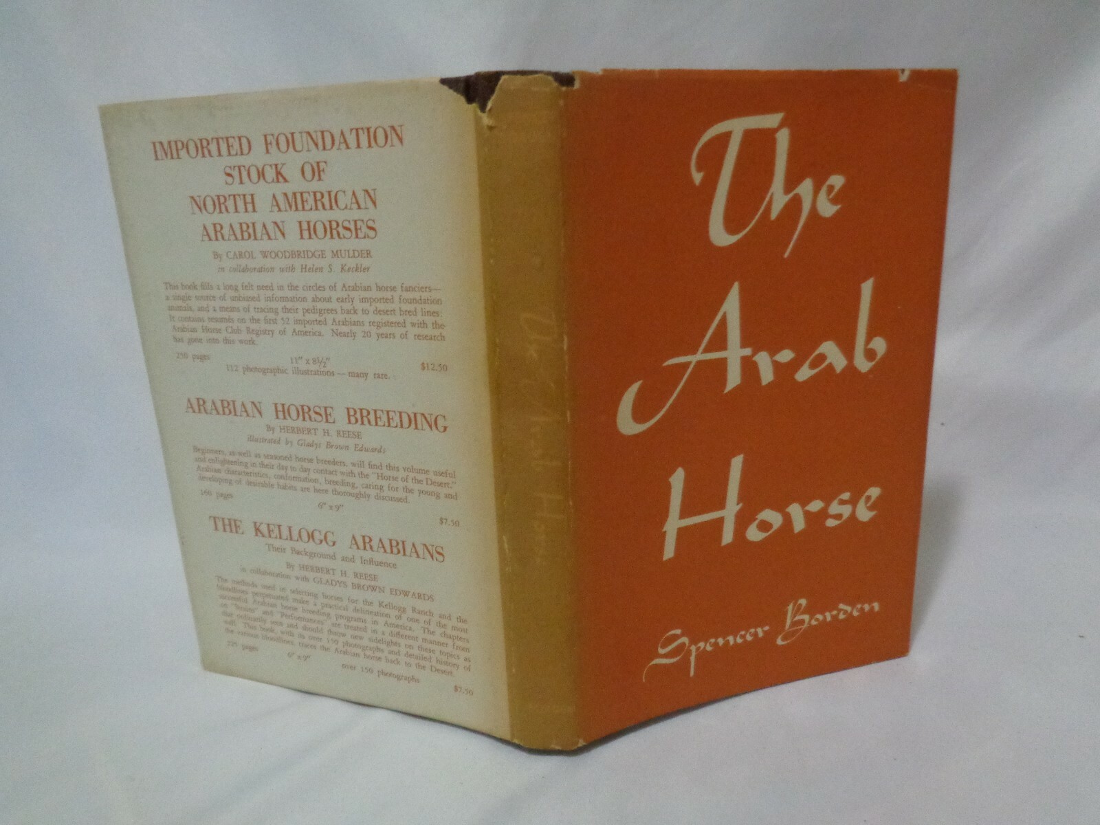 The Arab Horse Spencer Borden 1961 Arabian Horse History with Original Dustcover