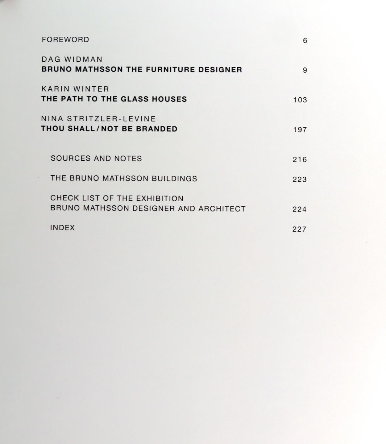 Dag Widman Et Al 1st Ed 2006 Bruno Mathsson Architect & Designer Hardcover