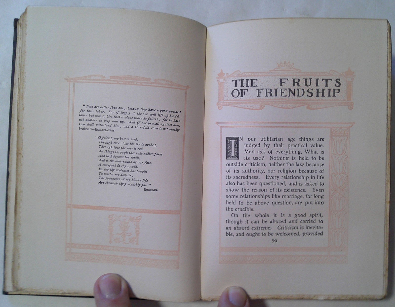 FRIENDSHIP by Hugh Black 1902 ANTIQUE Fleming H. Revell Co. Hard Cover