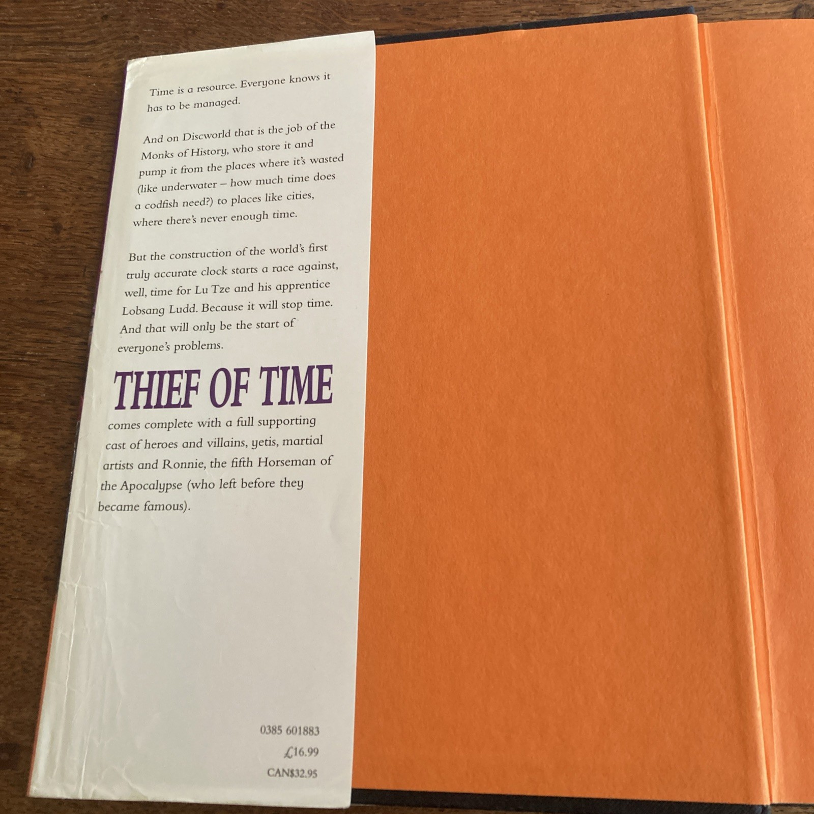 Terry Pratchett 2001 Signed First Edition Thief Of Time Hardback Discworld