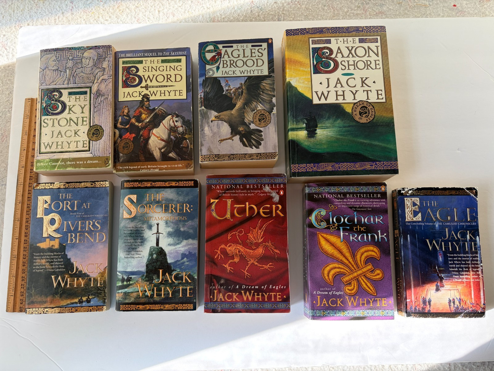 Camulod Chronicles lot of 9 Skystone (1992) 1st ed is signed by Jack Whyte