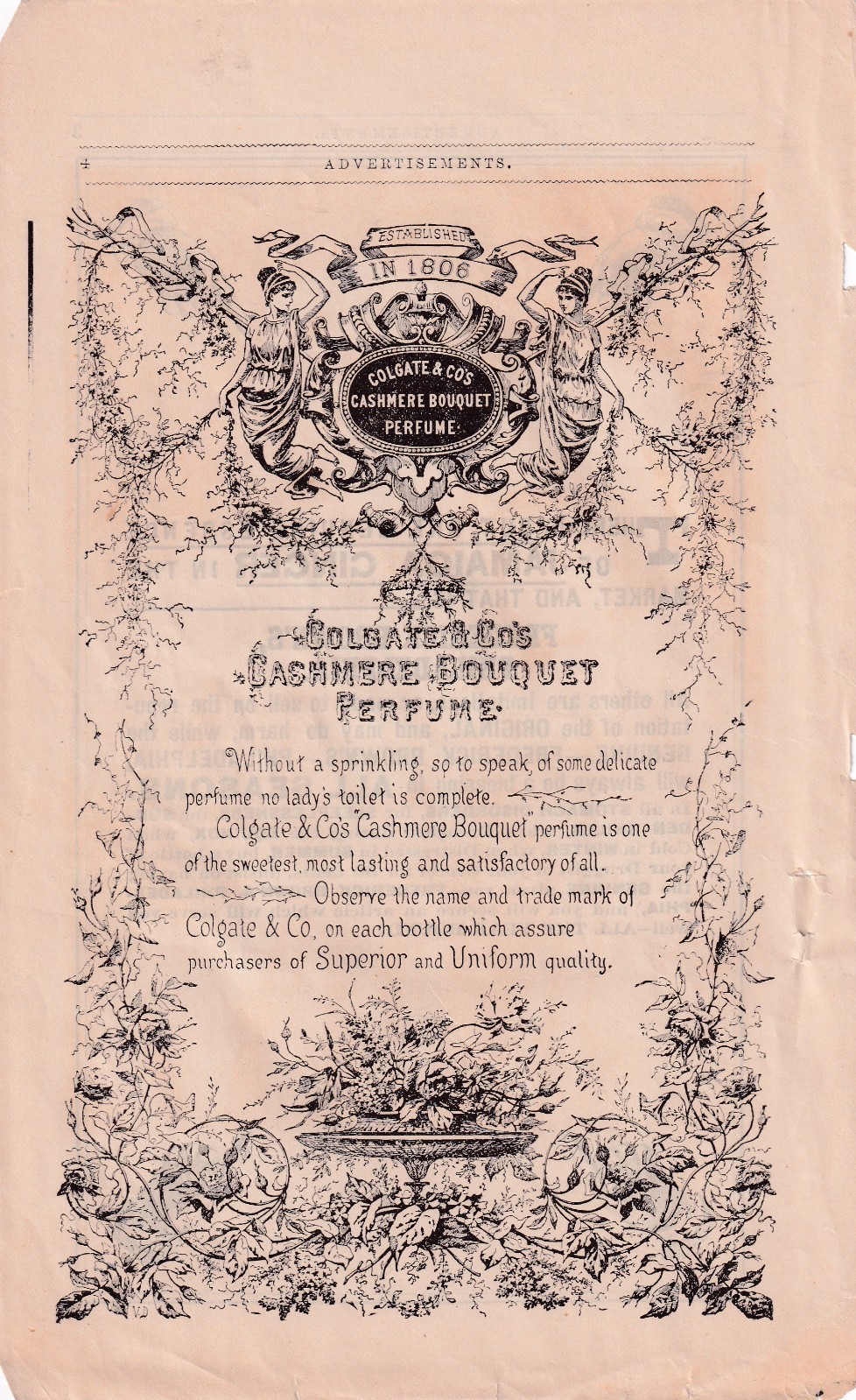 Vintage Advertisements 1885 Magazine 3 Pages Front & Back Pears Soap & Others