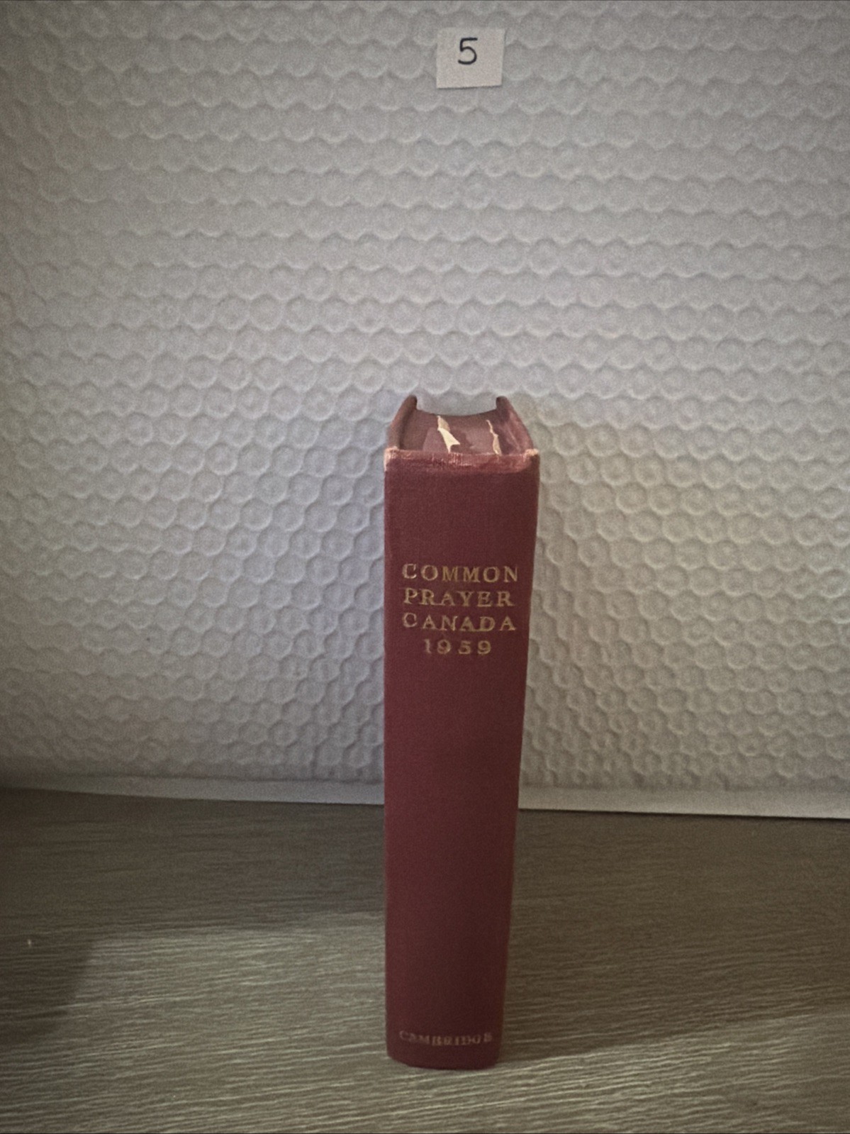 Book of Common Prayer 1959 Canada Hardcover Red Cloth Gilt Title Pink Edges