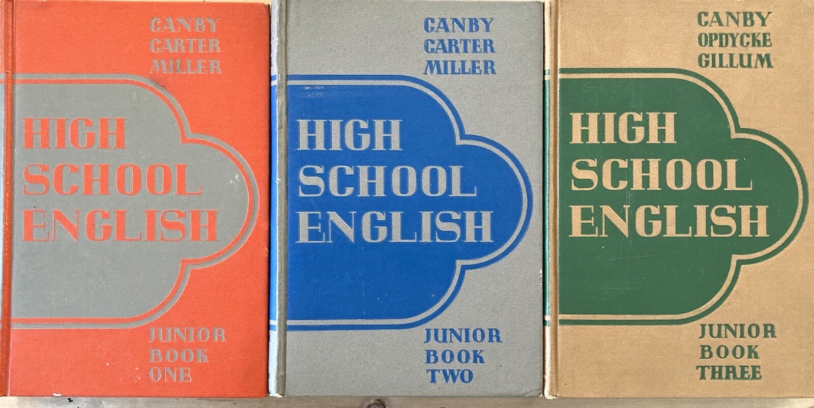 High School English Junior Book 1 2 3 Vtg 1936 1937 Canby Carter Miller Lot of 3