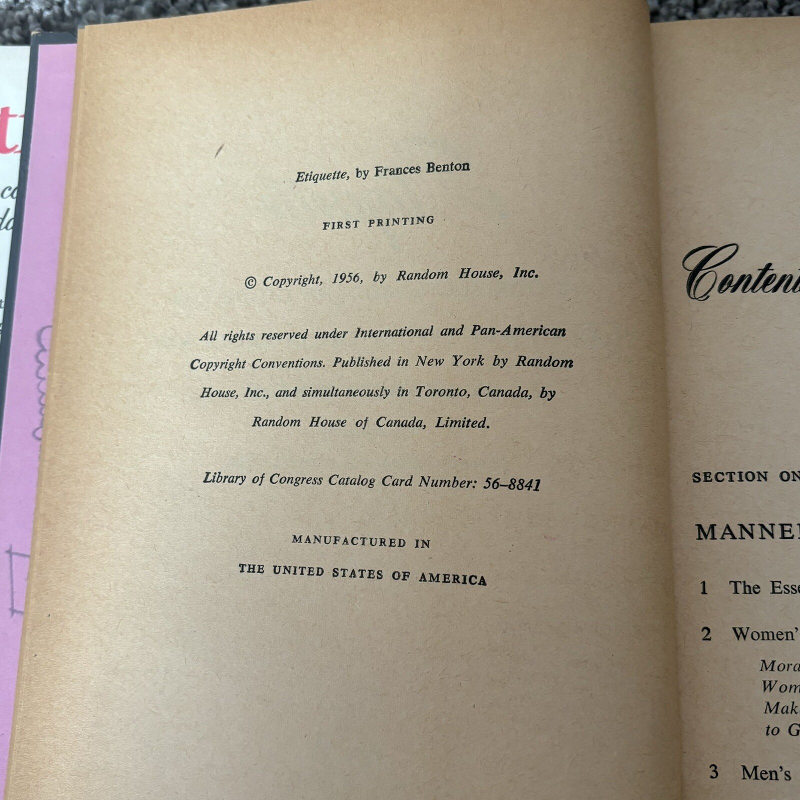 Vintage Complete Etiquette By Frances Benton 1956 First Printing Book