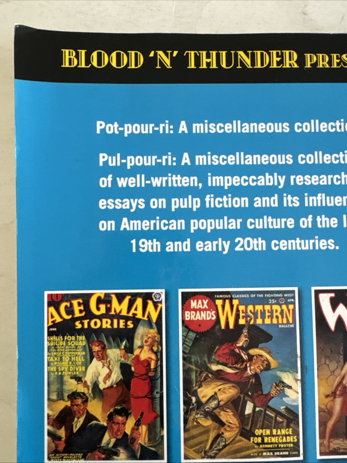 New ~ Blood ‘n’ Thunder Presents 4: Pulpourri Flynn’s weekly Detective Fic ~ TPB