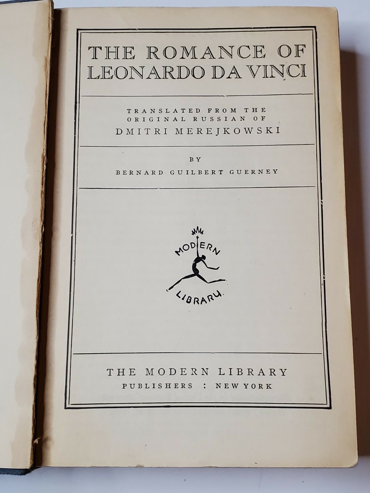 1st Ed “The Romance of Leonardo Da Vinci” by Guerney Hardcover Cloth Bound Book