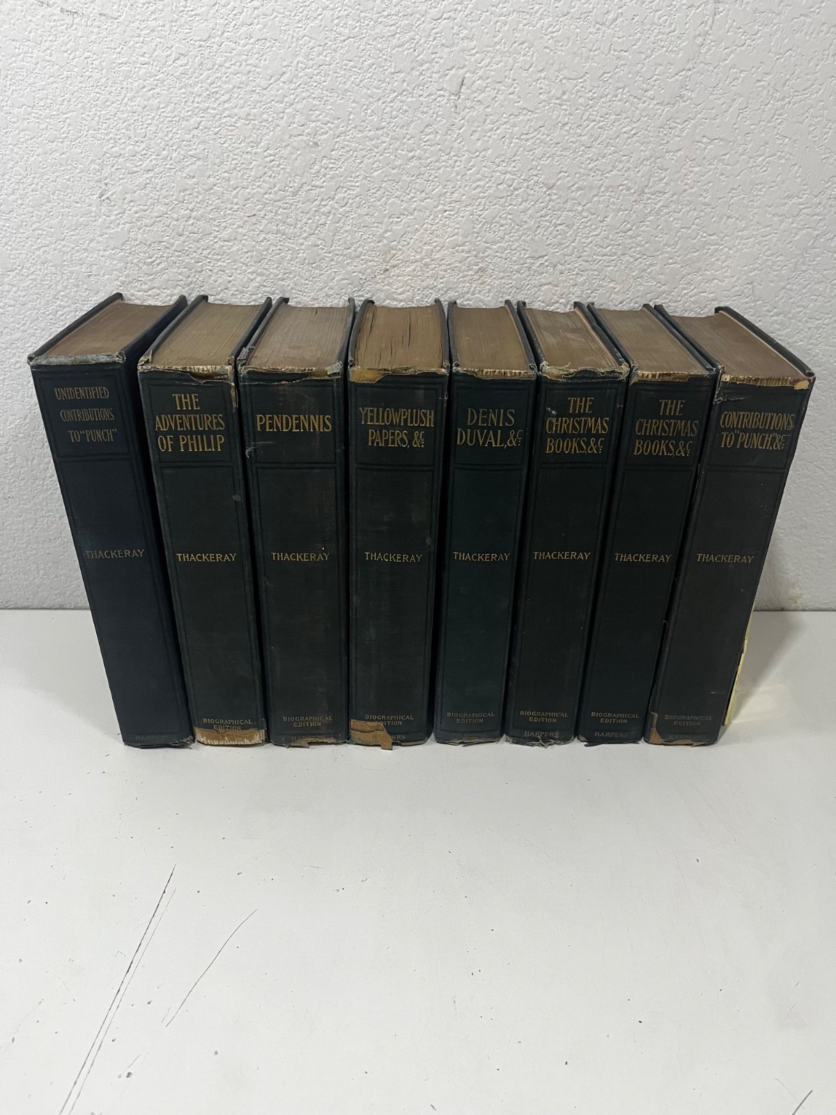 William Makepeace Thackeray 8 HRDCVR Book Lot HARPER BROS 1898 CHRISTMAS BOOKS