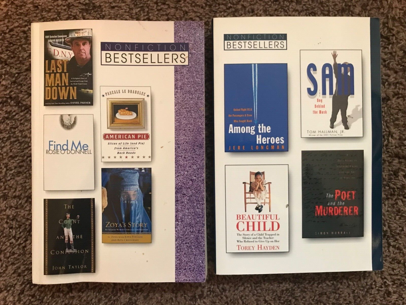 Lot of 2: Readers Digest Nonfiction Bestsellers (2002-2003) Paperback -9 stories