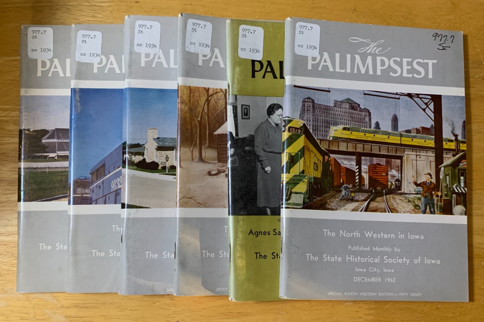Lot of 6 PALIMPSEST Magazines – 1962 – State Historical Society of Iowa