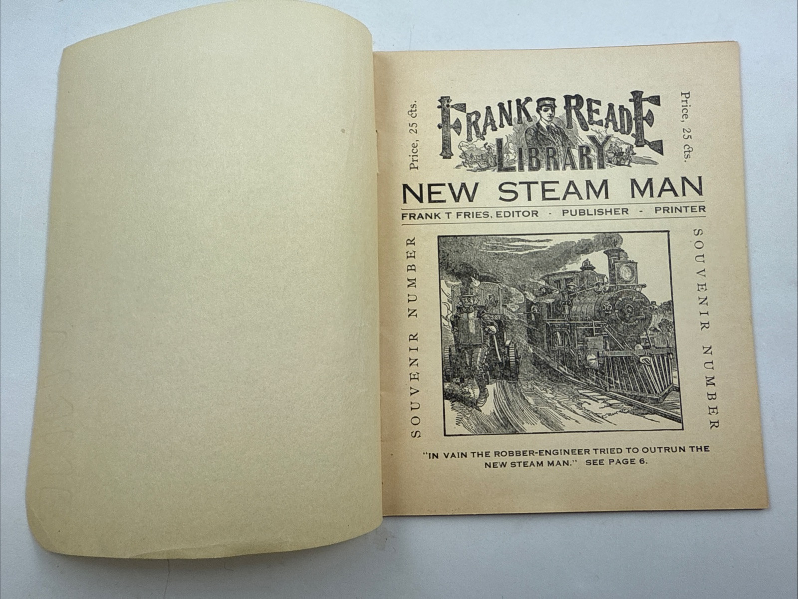 Frank Reade Jr’s, Steam Man, Vol.1, No. 3, 1929 / New Steam Man in the West RARE