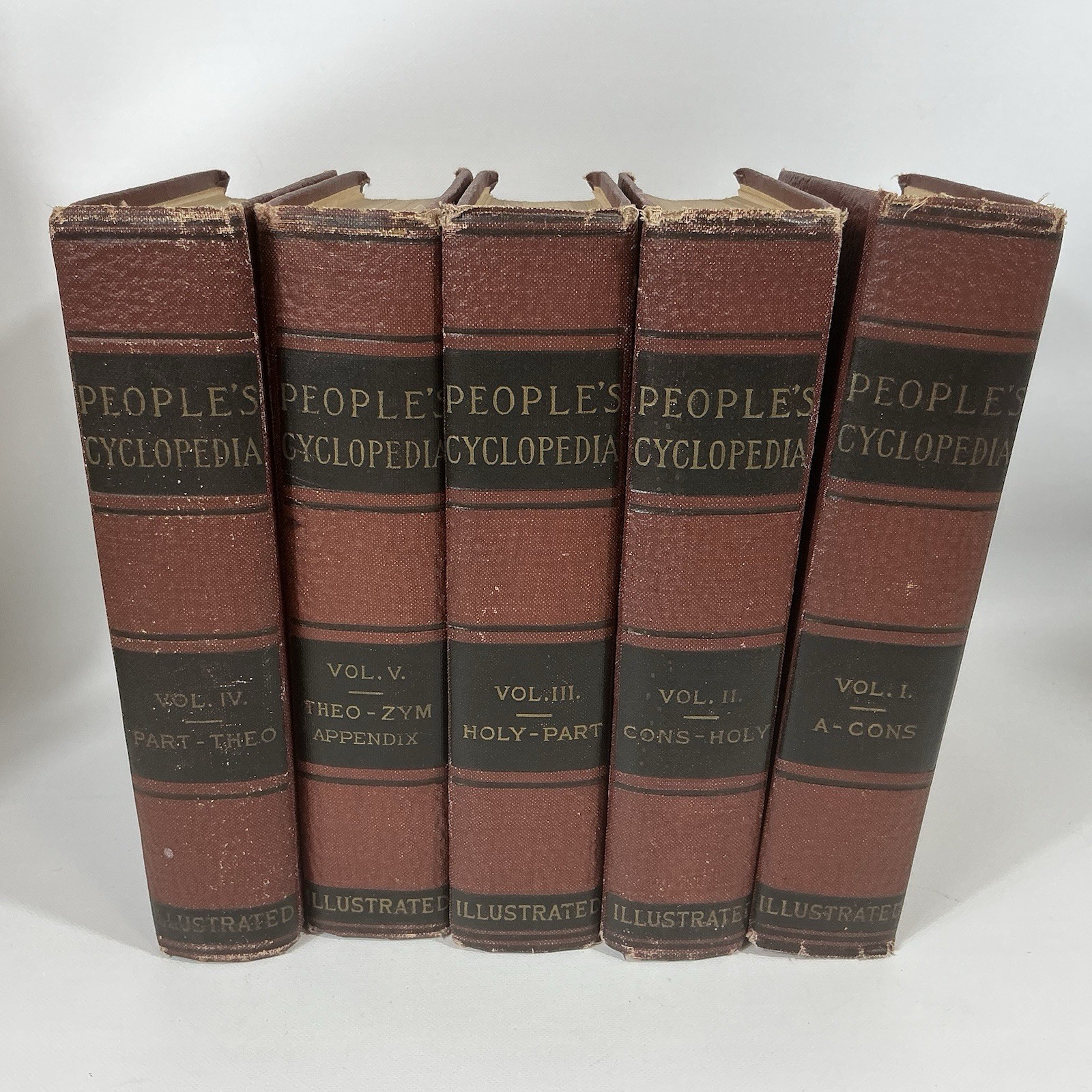 People’s Cyclopedia 1914 Edition F.E Wright All 5 volumes Syndicate Publishing