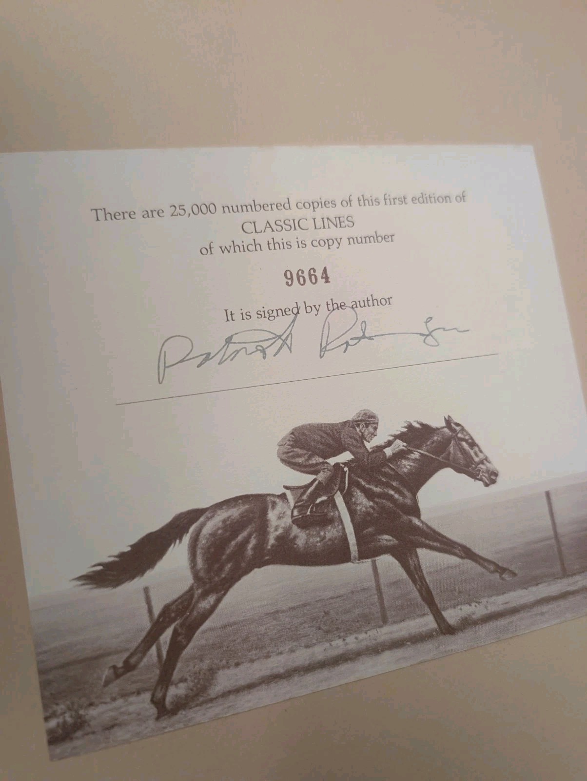 Classic Lines Gallery Great Thoroughbreds Richard Stone Reeves First Edition Art