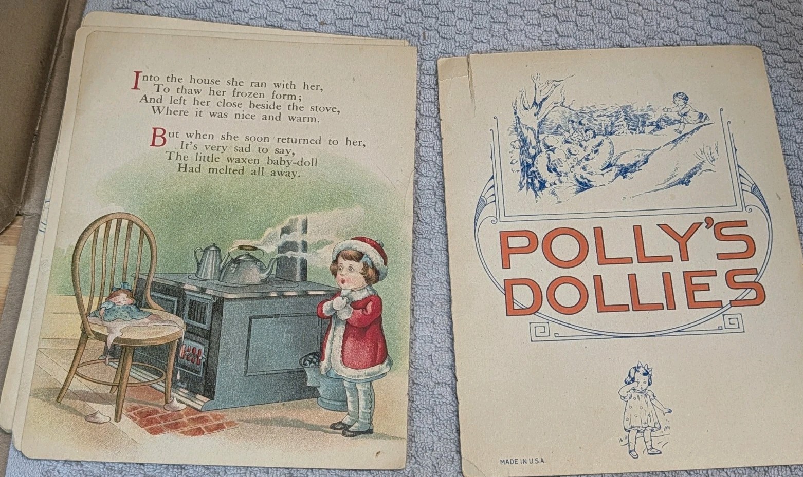Antique 1916 Polly’s Dollies Book H Brooke Levering Stecher Litho Loose Pages…