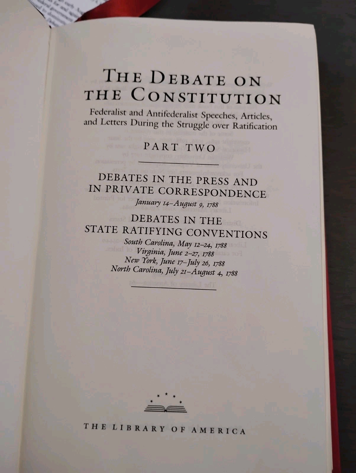 DEBATE ON THE CONSTITUTION Part 2 Gryphon Editions LEATHER Classics of Liberty
